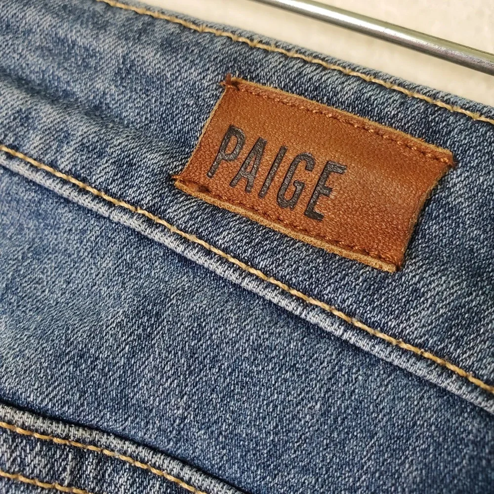 Paige Women's Jax Denim Bermuda Shorts Medium Wash Blue Cuffed Jorts Size‎ 27